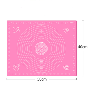 제조 직접 판매 비 스틱 미끄럼 재사용 실리콘 과자 매트 40*50 실리콘 베이킹 매트 반죽 롤링 매트 - Product Image 1