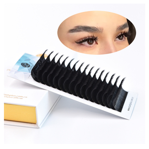 ขนตาแบบพัดลมทำมือขนตาสีดำสนิทสีดำด้านขนตา - Product Image 1