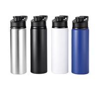 Promotion Vente en Gros Bouteilles Sport en Acier Inoxydable à Simple Paroi et Bouteilles d'Eau en Aluminium Ultra-Légères de 750 ml avec Logo Personnalisé et Couvercles