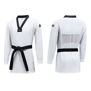 कम मोक कस्टम लोगो प्रिंट पेशेवर लड़ाई टेइक्वांडो सूट के साथ वेंटिलेशन पैनल नमी के साथ - Product Image 3