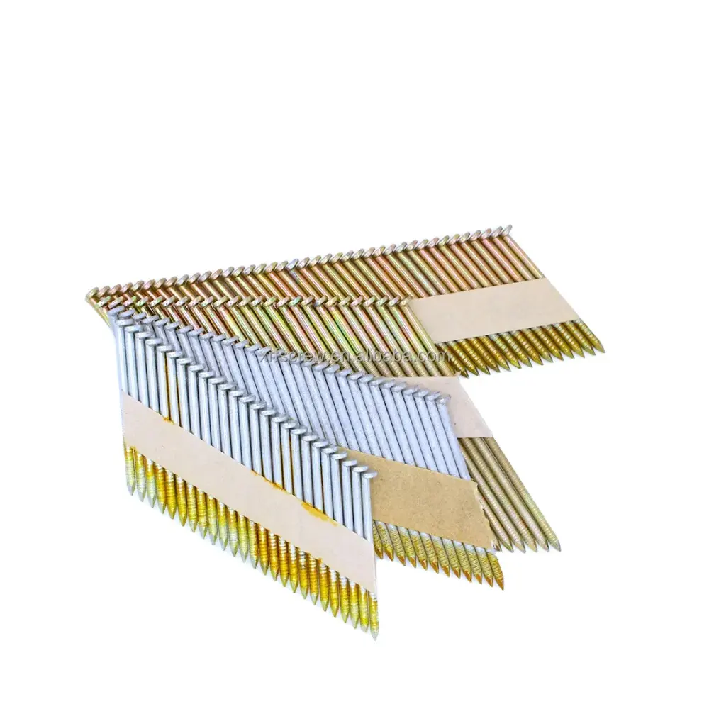 Fabrieksprijs Ronde Kop Gegalvaniseerde Geplateerde Ring/Gladde/Spiraalvormige Schacht 34 Graden Papierstrook Collated Framing Nagels