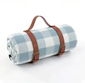 New Fashion Thickened Leather Strap Picnic Mat Travel Blanket Portable Handy Mat Picnic Pack Tote Outdoor Factory Price