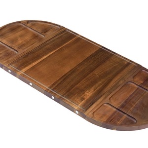 Acacia Wood Cutting Board With Handle Rectangle <b>Shape</b> For Bread Fruit <b>Pizza</b> Serving Kitchen Use - Product Image 3