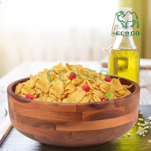 Juego de ensaladeras de madera de acacia con 2 manos de madera y ensaladera grande con utensilios para servir - Product Image 2