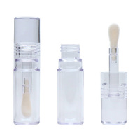 Emballage et logo personnalisés, tubes à gloss à lèvres ronds transparents de 8,5 ml, flacons vides pour gloss à lèvres, contenants pour blush, anticernes, rouge à lèvres