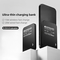 Banco de Energía Magnético Inalámbrico para Llavero, 10000 mAh, Carga Rápida, Diseño Ultra Delgado, Batería de Polímero de Litio, Carga Rápida de 20 W, LED