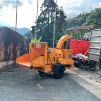 Tracteur tiré 10 "déchiqueteuse de bois de brosse d'alimentation de chaîne de broyeur de branche hydraulique pour l'entretien des arbres