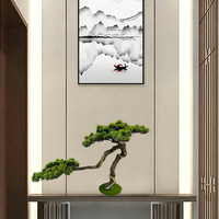 Kleiner grüner künstlicher Bonsai-Kiefernbaum mit Töpfen, künstlicher Bonsai-Baum für Innenräume, Büros und Außenterrassen, Patio-Dekoration.