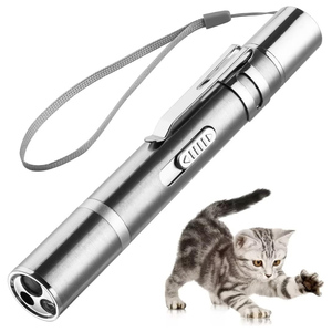 High Quality <b>USB</b> <b>Rechargeable</b> Stainless Steel Classic Pointer Red <b>Light</b> Interactive Chaser Laser Pen Cat Teaser Exerciser - Product Image 1
