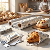 Papier d'emballage alimentaire en aluminium enduit de PE, résistant à la graisse, imprimé sur mesure, pour la vente chaude de nourriture de rue à emporter