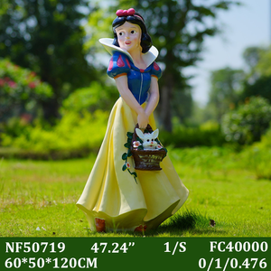 1.2m <span class=keywords><strong>Blanche</strong></span>-<span class=keywords><strong>Neige</strong></span> et <span class=keywords><strong>Prince</strong></span> Charmante Sculpture en Fibre de Verre avec Statues en Résine des Sept Nains pour Affichage des Ornements de Jardin Extérieur - Product Image 2