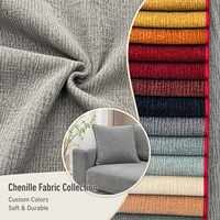 Tissu d'ameublement personnalisé à prix d'usine, tissu chenille en polyester tissé anti-boulochage de couleur unie pour canapé moderne