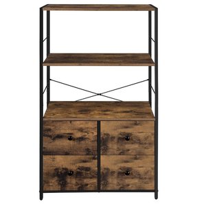 Modernes Luxus-Buchregal aus Holz mit Leiter Aluminium Schrank wandmontierter Organisator Bibliothek Regal Bücherregale mit Ablage Schublade - Product Image 3