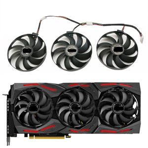 พัดลมระบายความร้อนการ์ดจอ T129215SU 7 พิน สำหรับ ASUS ROG STRIX-GeForce <span class=keywords><strong>RTX</strong></span> 2060 <span class=keywords><strong>2070</strong></span> Super 2080 2080 <span class=keywords><strong>Ti</strong></span> หรือ RX 5600 XT RX 5700XT - Product Image 1