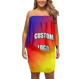 Vestido de mujer con patrón tribal aborigen australiano Diseño de islas del estrecho de <span class=keywords><strong>Torres</strong></span> Falda con volantes delanteros grandes Ropa de <span class=keywords><strong>playa</strong></span> de verano - Product Image 6