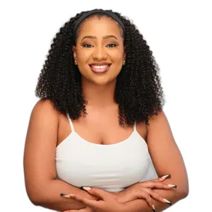 Novelties Bán Buôn Tổng Hợp Dứa Grip Xoăn Thẳng Jerry Kinky Curl Head Band Tóc Giả Cho Phụ Nữ Da Đen Pelucas Headband Tóc Giả - Product Image 1