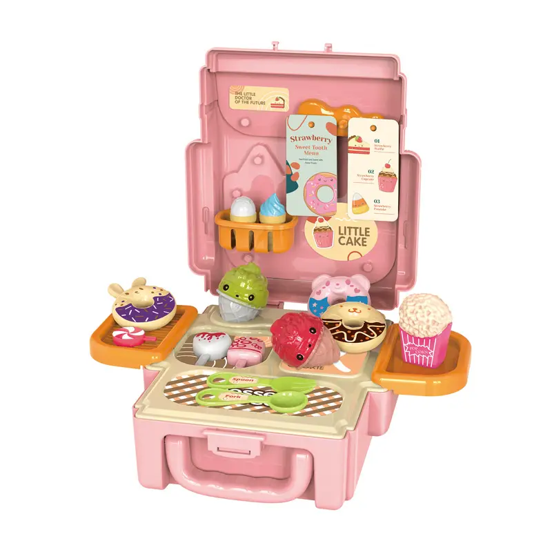 EPT Wholesale Kids Education Pretend Play Ice Cream Food Backpack Kitchen Set Toys