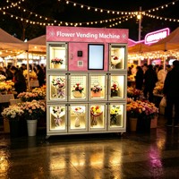 Distributeur automatique de fleurs intelligent, disponible en intérieur et en extérieur, avec porte en verre antivol, kiosque de vente de fleurs en libre-service