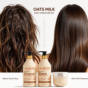 Champú, Acondicionador y Mascarilla Capilar de Leche de Avena para Hidratación Diaria, Set de 3 Piezas, Hidratación Suave para Cuero Cabelludo Sensible, Sin Sulfatos, Venta al Por Mayor OEM - Product Image 2