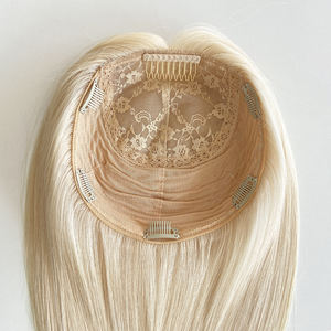 Topper de base en soie juif Kippa Fall, 100% cheveux vierges européens à cuticules intactes, raie libre multidirectionnelle, certifié casher - Product Image 4