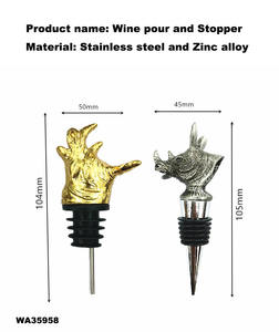 क्रिएटिव बार एक्सेसरीज़ कस्टम जस्ता मिश्र धातु गैंडा वाइन टॉप स्टॉपर स्पार्कलिंग रैनो हेड वाइन स्टॉपर - Product Image 2