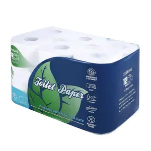 Papel higiénico biodegradable de disolución suave, papel higiénico virgen reciclado, 500 hojas, rollo de papel higiénico de disolución rápida, 2 capas de seguridad