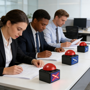 Set di Buzzer per Giochi di Società X-buzzer, Sistema Interattivo Wireless Stile Family <span class=keywords><strong>Feud</strong></span> con Luci e Suoni per Feste in Casa - Product Image 3