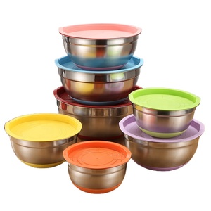 Ciotole per Insalata da 16cm, Contenitori per Alimenti in Acciaio Inox, Ciotole Impilabili per Miscelazione e Cottura in Cucina - Product Image 1