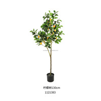 Künstlicher Bonsai 1,3m 12 Stück Umweltfreundliche Früchte Zitronenbaum Topfpflanzen für Hochzeit Weihnachten Heimdekoration