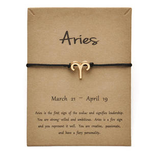 Pulsera con Colgante de Oro del Signo del Zodiaco 2024, Tarjeta de Constelación de la Buena Suerte, Amistad, <span class=keywords><strong>Pareja</strong></span>, Tejido a Mano, Regalo para Hombre y Mujer - Product Image 6