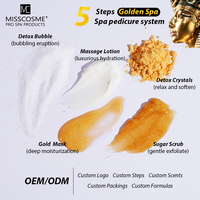Kit Complet de Pédicure Effervescente en Gros – 5 Étapes, Soins des Pieds Dorés, Emballage Personnalisé Parfumé pour Fournitures Onglerie Mondiale
