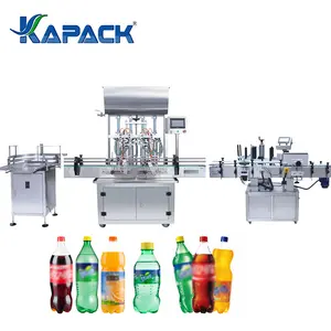 KAPACK Automatic Beverage Plastic Bottles Filling Capping And Labeling Production Line Sealing Cup