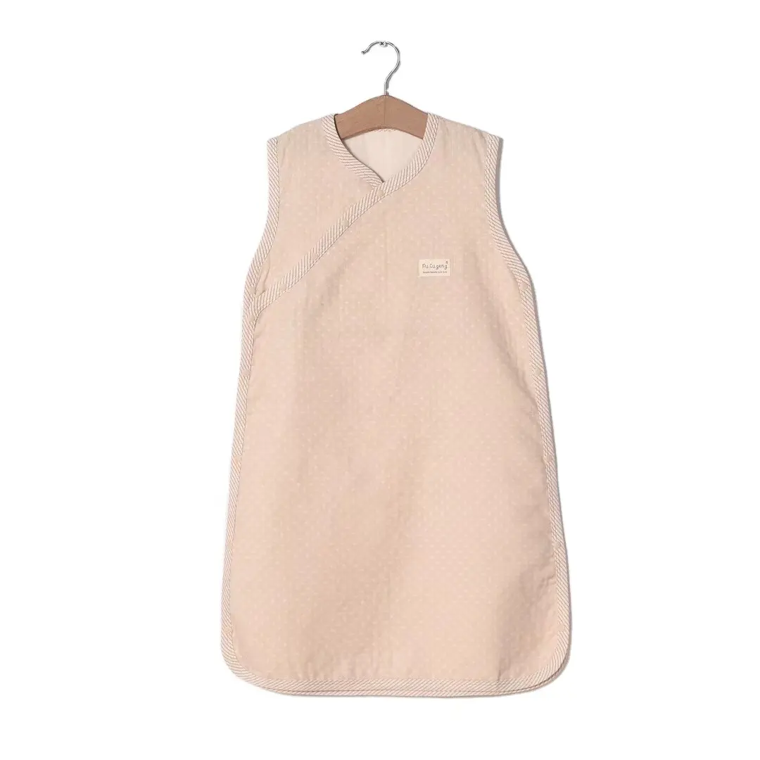 Spring and summer new snap button cotton thin gauze sleeping bag vest sleeveless sleeping bag