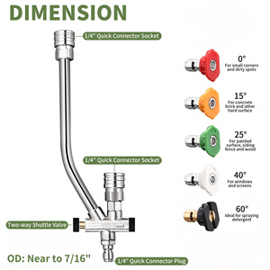 Sulai Machinery High Pressure <b>Washer</b> Foam Gun Stainless Steel 2 In 1 Nozzle With Quick Connect For Car Cleaning Degreasing - Product Image 2