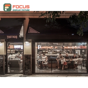 Vitrina de Café de Alta Capacidad con Panel de Vidrio Templado, Área de Exhibición de Mercancía, Vitrina de Café para Tienda - Product Image 5