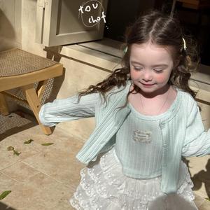 Tongxingyuan Girls' Cardigan Camisole Set With Skirt Breathable Spring Outfit For Baby Girls - Product Image 4