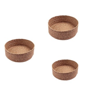 Cestas Tejidas Redondas Hechas a Mano, Cesta de Almacenamiento de Hierba de Cattail Beige, Contenedor Organizador - Product Image 5
