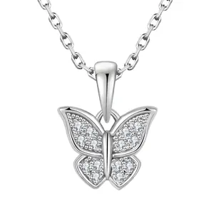 QINGXIN Customization OEM wholesale silver pendant italian 925 sterling fine jewelry butterfly Necklaces