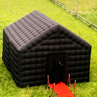 Tente de fête gonflable portable pour événements extérieurs, club de nuit disco lumineux noir, location commerciale