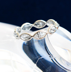 Anillo Marquise de Plata de Ley 925 con Rutilo Negro Vena de Medianoche 2026, de Gran Venta, para Mujer, Usado por Exportadores - Product Image 3