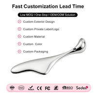 Applicateur de crème pour les yeux en alliage de zinc à marque privée, outils de massage facial, spatule cosmétique pour crème visage
