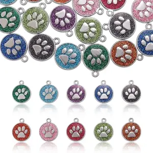 Inscriptable DIY Dog Anti Loss Tag Enamel Pendants Cute Enamel Charms for Jewelry Making DIY Accessories