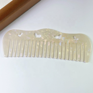 Peine para el Cabello de Diseño Personalizado de Alta Calidad, con Forma de Corazón Hueco, de Acetato de Celulosa, con Logotipo Personalizado - Product Image 2