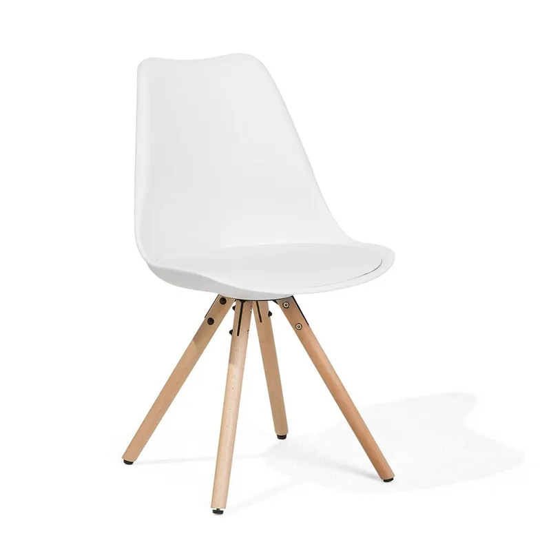 Cina fabbrica gambe in legno sedie da pranzo in legno bianco sedia Design sedia in plastica per sala da pranzo soggiorno