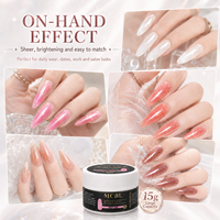 Kit de Gel d'Extension pour Ongles Scintillant Coloré 15g – Fournitures de Salon en Gros – Kit d'Extension d'Ongles en Gel