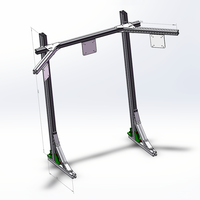 Support triple écran réglable pour simulateur de course, profil industriel personnalisé, support de moniteur pour simulateur de course à montage facile