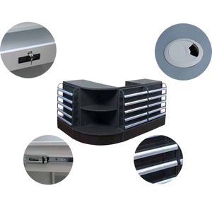 Mostrador de Caja Lacado en Gris Acero para Tiendas de Conveniencia, Múltiples Colores Disponibles, Estilo FamilyMart, Suministros para Supermercados - Product Image 4