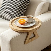 Plateau d'accoudoir en bambou pour canapé, amovible et pliable, design minimaliste, mobile et réglable