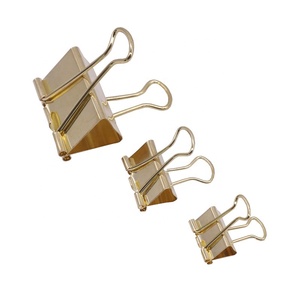 Clip per Raccoglitori Dorate da 19MM, Forniture per Ufficio e Scuola, Clip a Molla per Documenti e Memo - Product Image 1