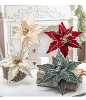 26CM Fleece Weihnachtsbaum-Dekoration Blumen Umweltfreundliche Langlebige Weihnachtsparty Feiertagsdekoration Blume Romantische Ornamente